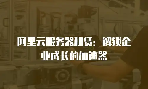 阿里云服务器租赁：解锁企业成长的加速器