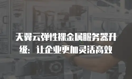 天翼云弹性裸金属服务器升级：让企业更加灵活高效