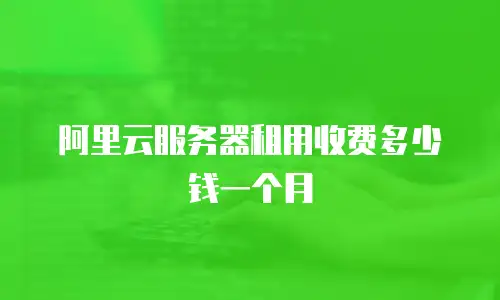 阿里云服务器租用收费多少钱一个月