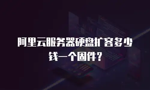 阿里云服务器硬盘扩容多少钱一个固件？