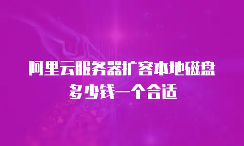 阿里云服务器扩容本地磁盘多少钱一个合适