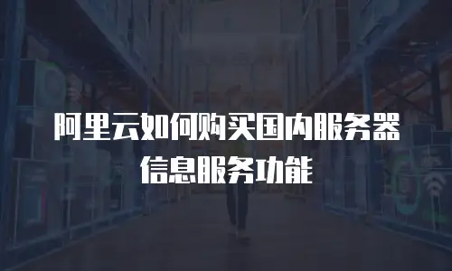 阿里云如何购买国内服务器信息服务功能