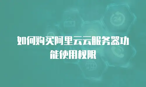 如何购买阿里云云服务器功能使用权限
