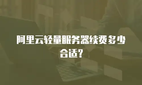 阿里云轻量服务器续费多少合适？