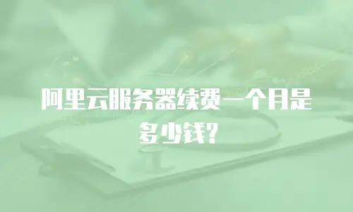 阿里云服务器续费一个月是多少钱？