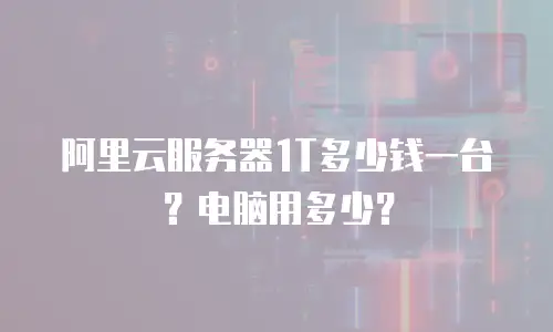 阿里云服务器1T多少钱一台？电脑用多少？