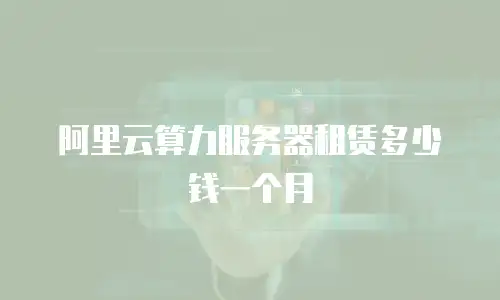 阿里云算力服务器租赁多少钱一个月