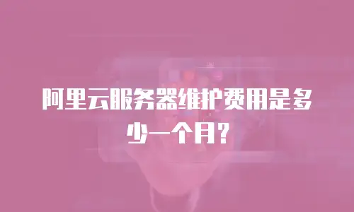 阿里云服务器维护费用是多少一个月？