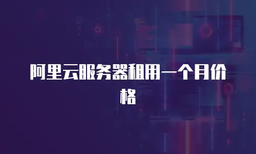 阿里云服务器租用一个月价格