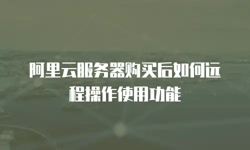 阿里云服务器购买后如何远程操作使用功能