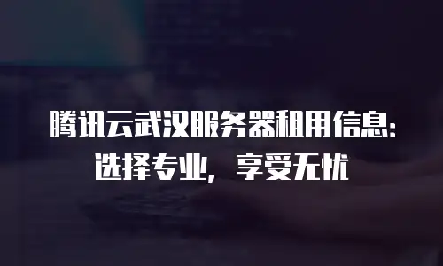 腾讯云武汉服务器租用信息：选择专业，享受无忧