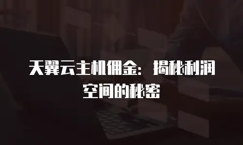 天翼云主机佣金：揭秘利润空间的秘密