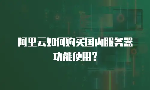 阿里云如何购买国内服务器功能使用？