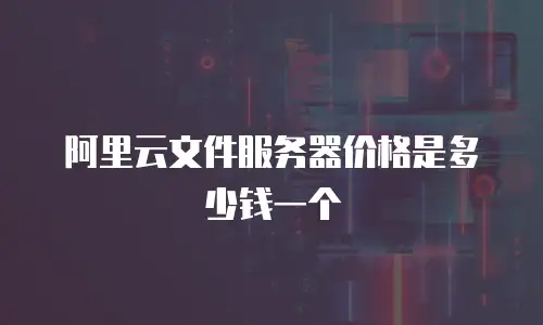 阿里云文件服务器价格是多少钱一个
