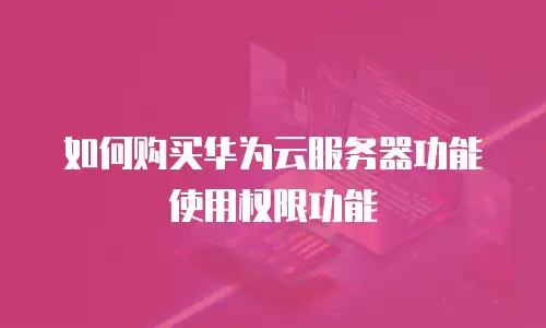如何购买华为云服务器功能使用权限功能