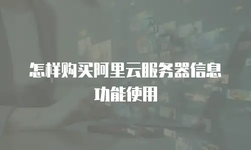 怎样购买阿里云服务器信息功能使用