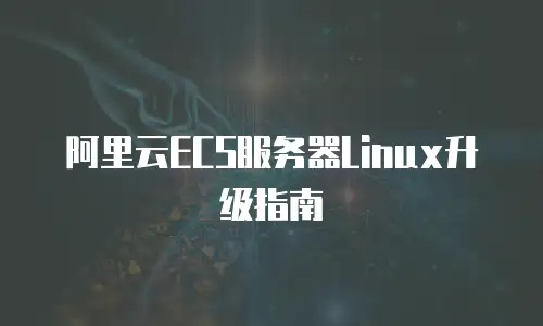 阿里云ECS服务器Linux升级指南