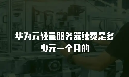 华为云轻量服务器续费是多少元一个月的
