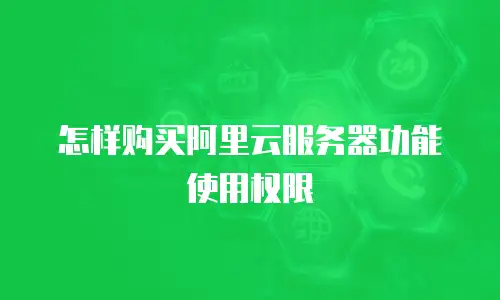 怎样购买阿里云服务器功能使用权限