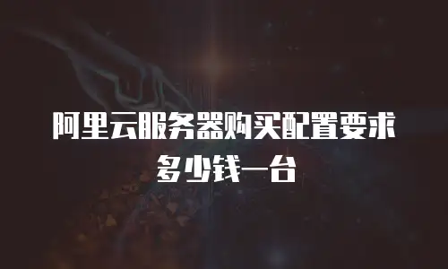 阿里云服务器购买配置要求多少钱一台
