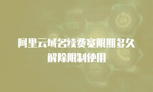 阿里云域名续费宽限期多久解除限制使用