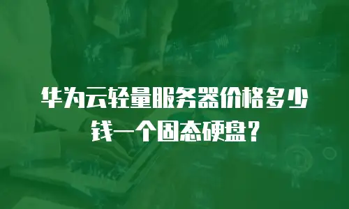 华为云轻量服务器价格多少钱一个固态硬盘？