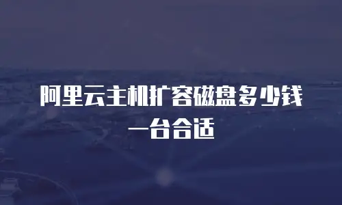 阿里云主机扩容磁盘多少钱一台合适