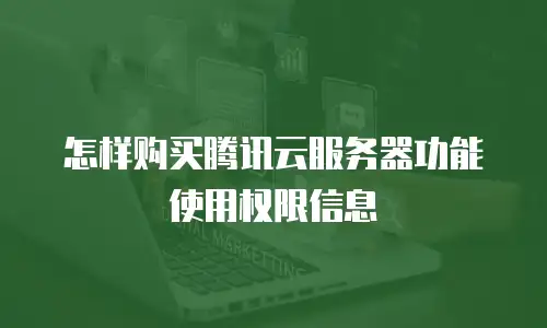 怎样购买腾讯云服务器功能使用权限信息