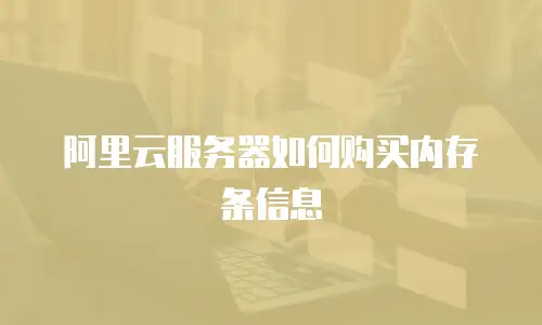 阿里云服务器如何购买内存条信息