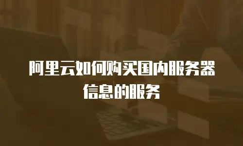 阿里云如何购买国内服务器信息的服务