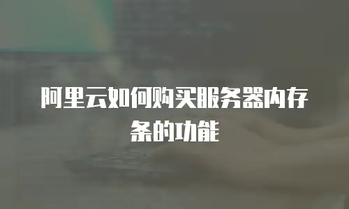 阿里云如何购买服务器内存条的功能