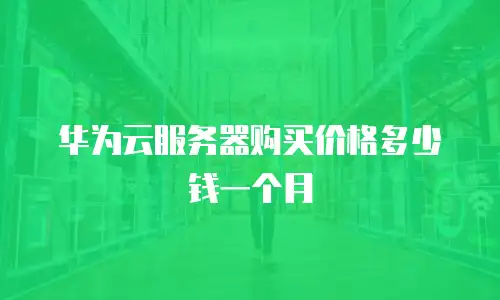 华为云服务器购买价格多少钱一个月