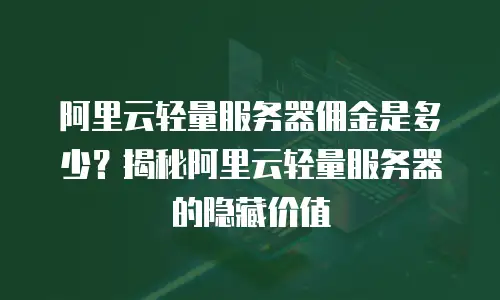 阿里云轻量服务器佣金是多少？揭秘阿里云轻量服务器的隐藏价值