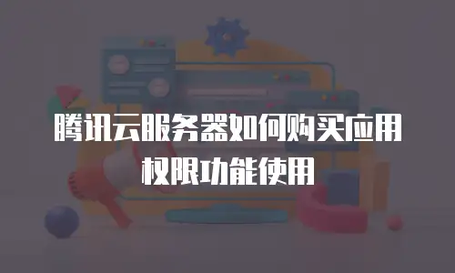 腾讯云服务器如何购买应用权限功能使用
