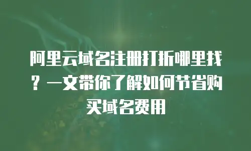 阿里云域名注册打折哪里找？一文带你了解如何节省购买域名费用