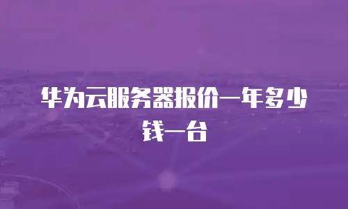 华为云服务器报价一年多少钱一台