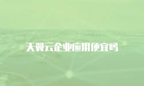 天翼云企业应用便宜吗