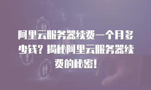 阿里云服务器续费一个月多少钱？揭秘阿里云服务器续费的秘密！