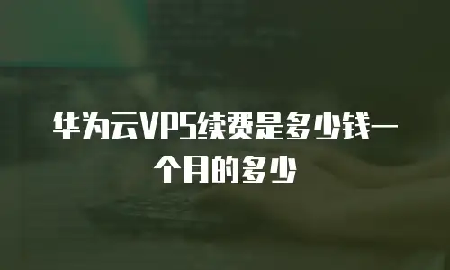 华为云VPS续费是多少钱一个月的多少