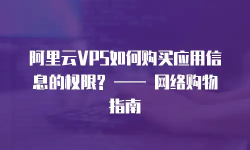 阿里云VPS如何购买应用信息的权限? —— 网络购物指南