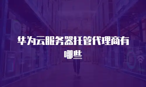 华为云服务器托管代理商有哪些