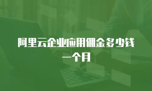 阿里云企业应用佣金多少钱一个月