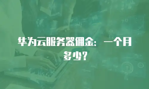 华为云服务器佣金：一个月多少？