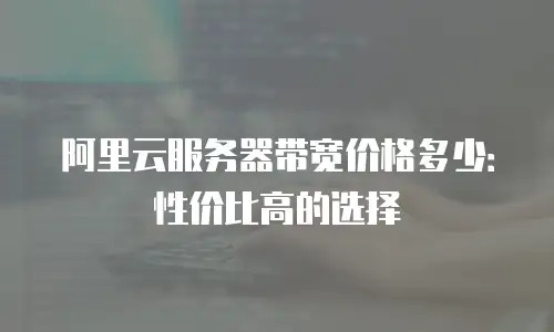 阿里云服务器带宽价格多少：性价比高的选择