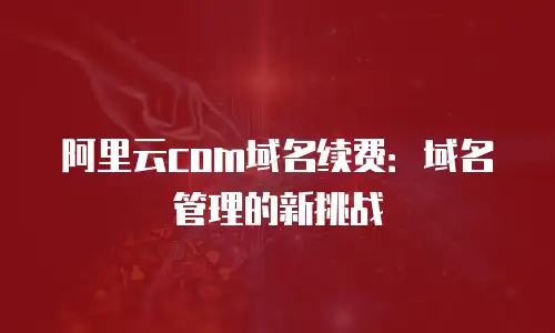 阿里云com域名续费：域名管理的新挑战
