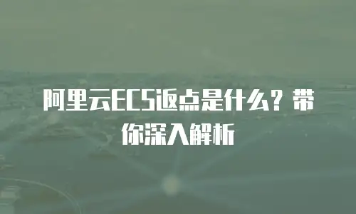 阿里云ECS返点是什么？带你深入解析