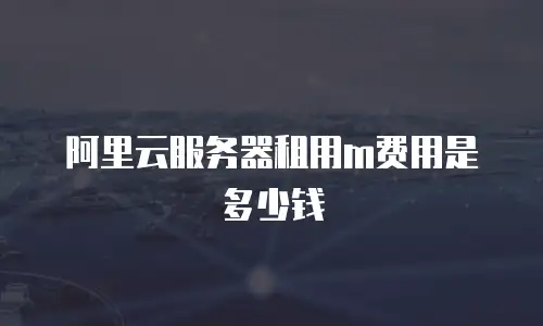 阿里云服务器租用m费用是多少钱