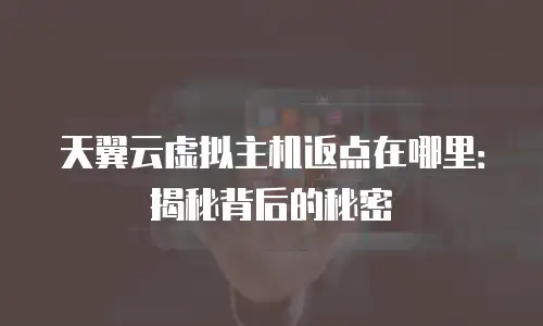 天翼云虚拟主机返点在哪里：揭秘背后的秘密