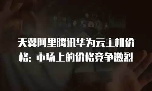 天翼阿里腾讯华为云主机价格: 市场上的价格竞争激烈