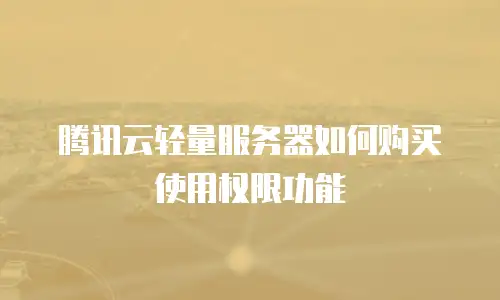腾讯云轻量服务器如何购买使用权限功能